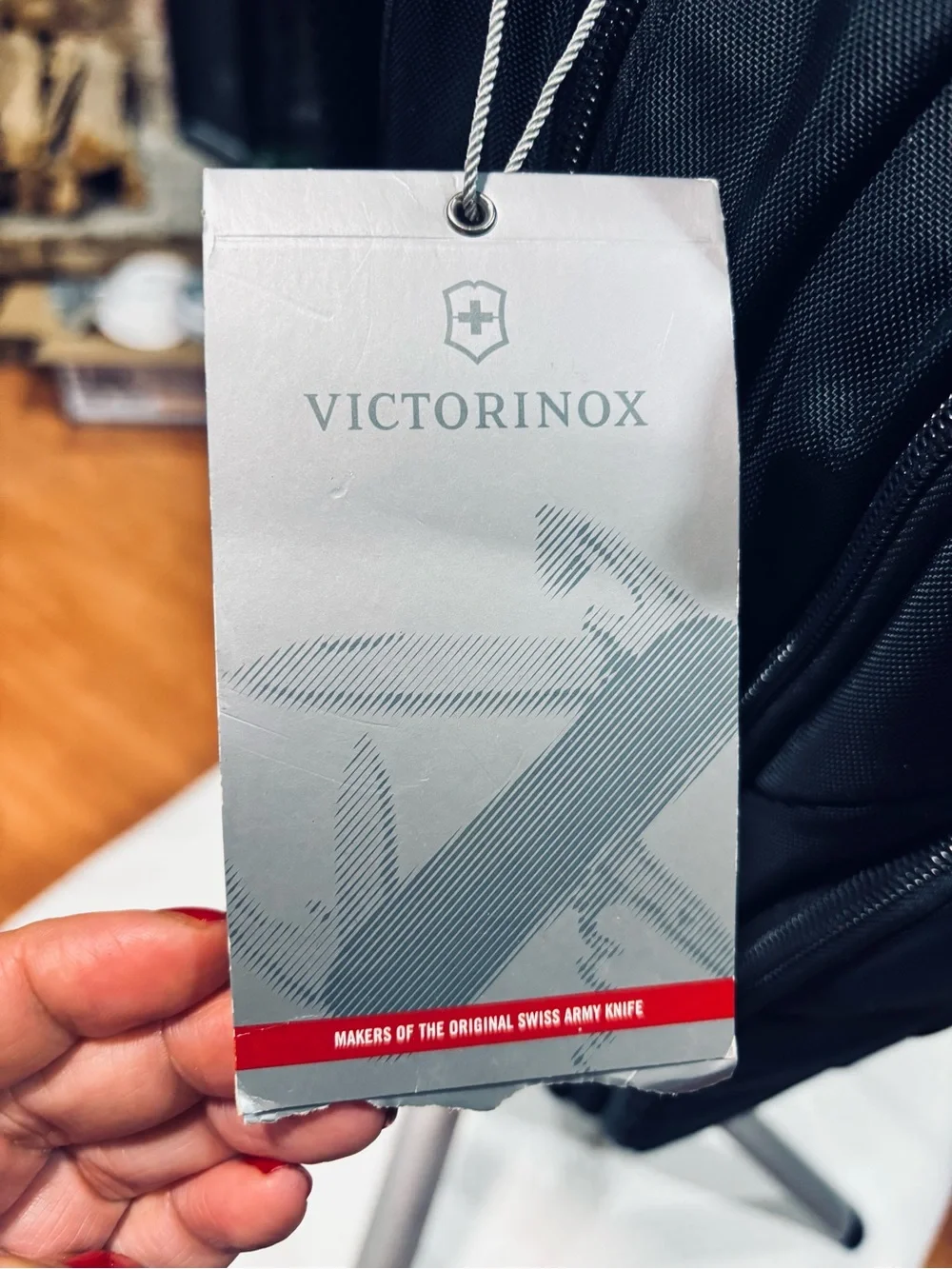 Victorinox Black Backpack with Red Accent - Compact Everyday Pack